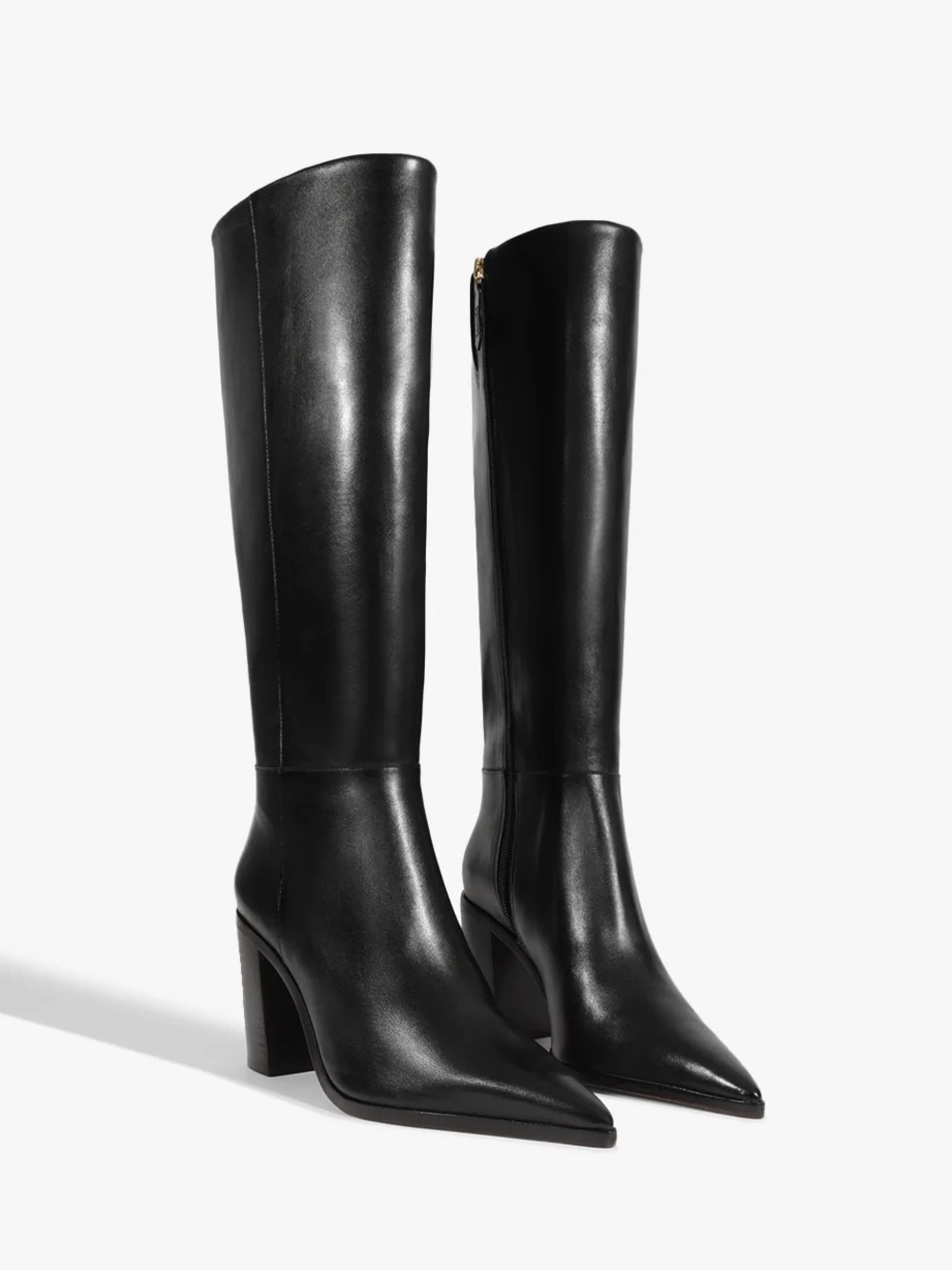Schutz Mikki Up Block Knee High Boots Black US 8